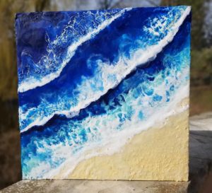 Waves 1 Enkaustik, Sand und Wachs 40 x 40 cm